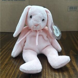 RARE Ty Beanie Baby Hoppity 1996 Pink Bunny PVC Pellets Errors